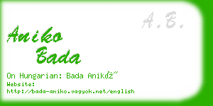 aniko bada business card